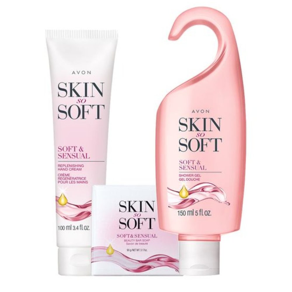 Set Of 3 Skin So Soft Soft & Sensual Shower gel, Hand cream & Soap
